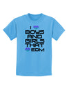 I Heart Boys and Girls That Heart EDM Childrens T-Shirt-Childrens T-Shirt-TooLoud-Aquatic-Blue-X-Small-Davson Sales