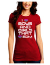 I Heart Boys and Girls That Heart EDM Juniors Crew Dark T-Shirt-T-Shirts Juniors Tops-TooLoud-Red-Juniors Fitted Small-Davson Sales