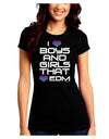 I Heart Boys and Girls That Heart EDM Juniors Crew Dark T-Shirt-T-Shirts Juniors Tops-TooLoud-Black-Juniors Fitted Small-Davson Sales