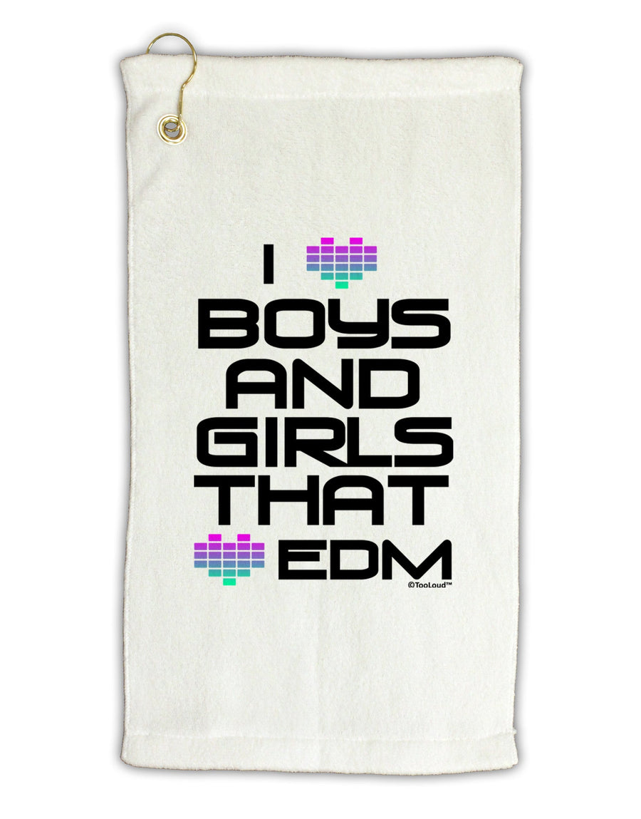 I Heart Boys and Girls That Heart EDM Micro Terry Gromet Golf Towel 16 x 25 inch-Golf Towel-TooLoud-White-Davson Sales