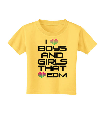 I Heart Boys and Girls That Heart EDM Toddler T-Shirt-Toddler T-Shirt-TooLoud-Yellow-2T-Davson Sales