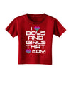 I Heart Boys and Girls That Heart EDM Toddler T-Shirt Dark-Toddler T-Shirt-TooLoud-Red-2T-Davson Sales