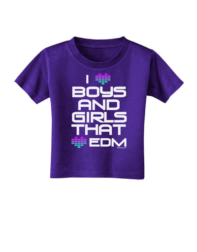 I Heart Boys and Girls That Heart EDM Toddler T-Shirt Dark-Toddler T-Shirt-TooLoud-Purple-2T-Davson Sales