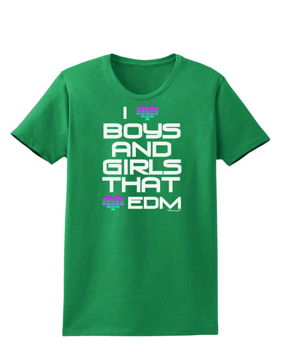 I Heart Boys and Girls That Heart EDM Womens Dark T-Shirt-TooLoud-Kelly-Green-X-Small-Davson Sales