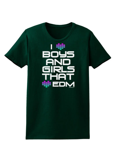 I Heart Boys and Girls That Heart EDM Womens Dark T-Shirt-TooLoud-Forest-Green-Small-Davson Sales