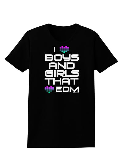 I Heart Boys and Girls That Heart EDM Womens Dark T-Shirt-TooLoud-Black-X-Small-Davson Sales