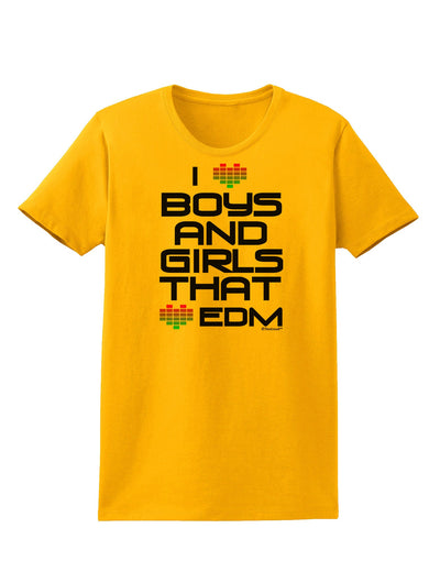 I Heart Boys and Girls That Heart EDM Womens T-Shirt-Womens T-Shirt-TooLoud-Gold-X-Small-Davson Sales