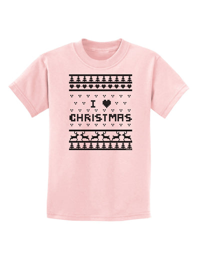 I Heart Christmas Ugly Christmas Sweater Childrens T-Shirt-Childrens T-Shirt-TooLoud-PalePink-X-Small-Davson Sales