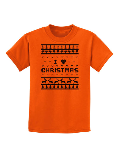 I Heart Christmas Ugly Christmas Sweater Childrens T-Shirt-Childrens T-Shirt-TooLoud-Orange-X-Small-Davson Sales