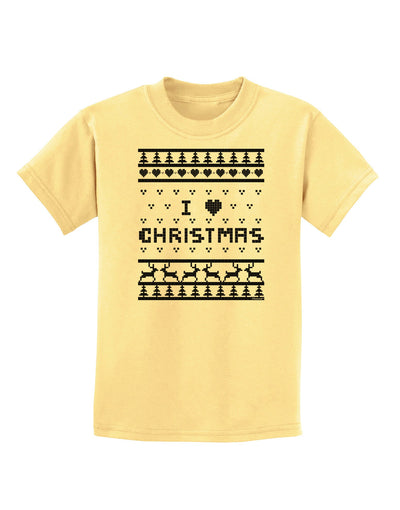 I Heart Christmas Ugly Christmas Sweater Childrens T-Shirt-Childrens T-Shirt-TooLoud-Daffodil-Yellow-X-Small-Davson Sales