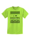 I Heart Christmas Ugly Christmas Sweater Childrens T-Shirt-Childrens T-Shirt-TooLoud-Lime-Green-X-Small-Davson Sales