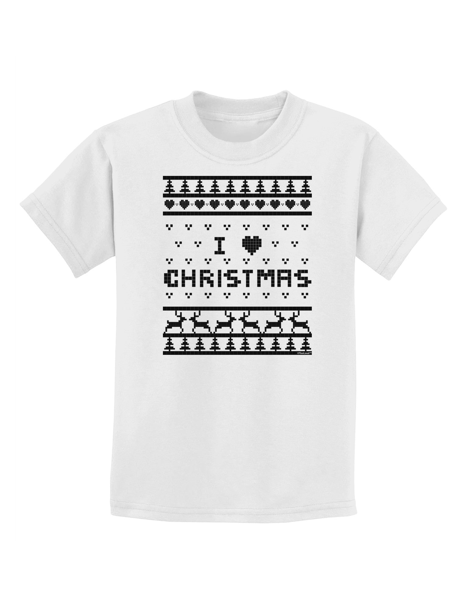 I Heart Christmas Ugly Christmas Sweater Childrens T-Shirt-Childrens T-Shirt-TooLoud-White-X-Small-Davson Sales