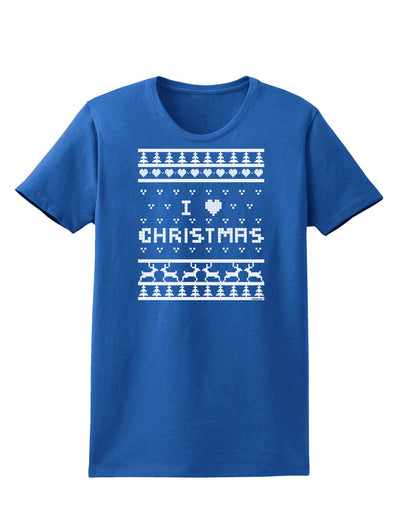 I Heart Christmas Ugly Christmas Sweater Womens Dark T-Shirt-TooLoud-Royal-Blue-X-Small-Davson Sales