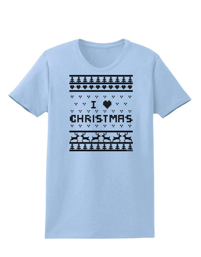 I Heart Christmas Ugly Christmas Sweater Womens T-Shirt-Womens T-Shirt-TooLoud-Light-Blue-X-Small-Davson Sales