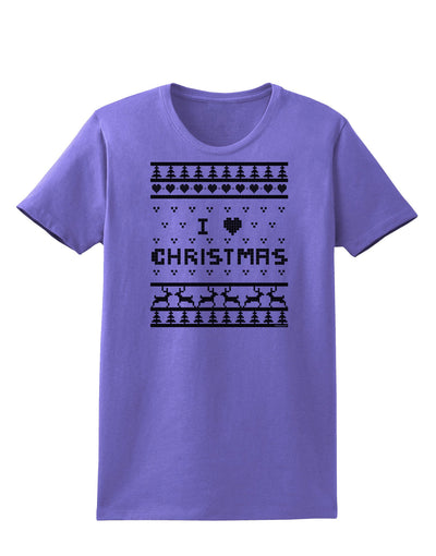 I Heart Christmas Ugly Christmas Sweater Womens T-Shirt-Womens T-Shirt-TooLoud-Violet-X-Small-Davson Sales