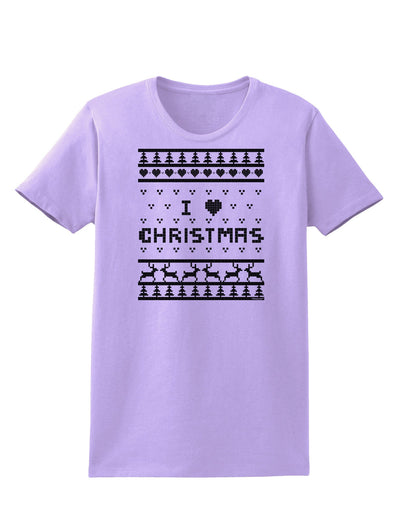 I Heart Christmas Ugly Christmas Sweater Womens T-Shirt-Womens T-Shirt-TooLoud-Lavender-X-Small-Davson Sales