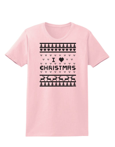 I Heart Christmas Ugly Christmas Sweater Womens T-Shirt-Womens T-Shirt-TooLoud-PalePink-X-Small-Davson Sales