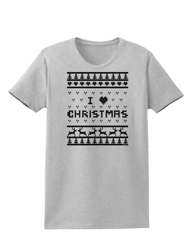 I Heart Christmas Ugly Christmas Sweater Womens T-Shirt-Womens T-Shirt-TooLoud-AshGray-X-Small-Davson Sales