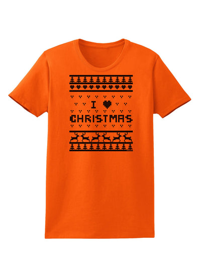 I Heart Christmas Ugly Christmas Sweater Womens T-Shirt-Womens T-Shirt-TooLoud-Orange-X-Small-Davson Sales