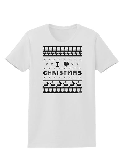 I Heart Christmas Ugly Christmas Sweater Womens T-Shirt-Womens T-Shirt-TooLoud-White-X-Small-Davson Sales