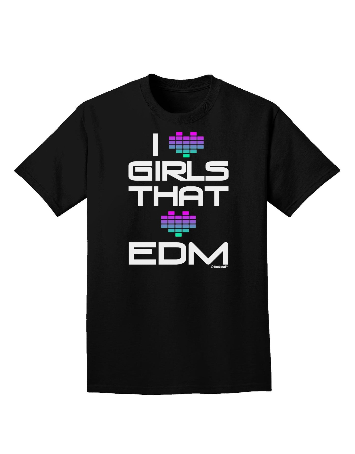 I Heart Girls That Heart EDM Adult Dark T-Shirt-Mens T-Shirt-TooLoud-Black-Small-Davson Sales