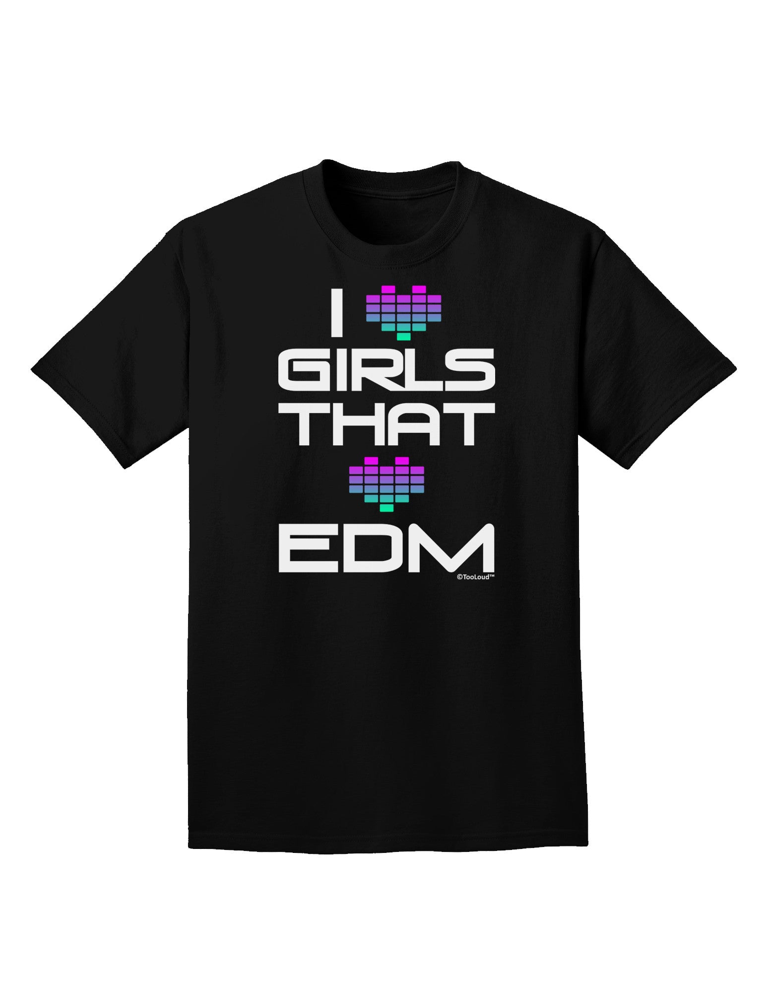 I Heart Girls That Heart EDM Adult Dark T-Shirt-Mens T-Shirt-TooLoud-Black-Small-Davson Sales