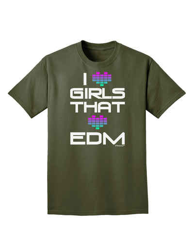 I Heart Girls That Heart EDM Adult Dark T-Shirt-Mens T-Shirt-TooLoud-Military-Green-Small-Davson Sales