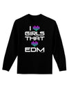 I Heart Girls That Heart EDM Adult Long Sleeve Dark T-Shirt-TooLoud-Black-Small-Davson Sales