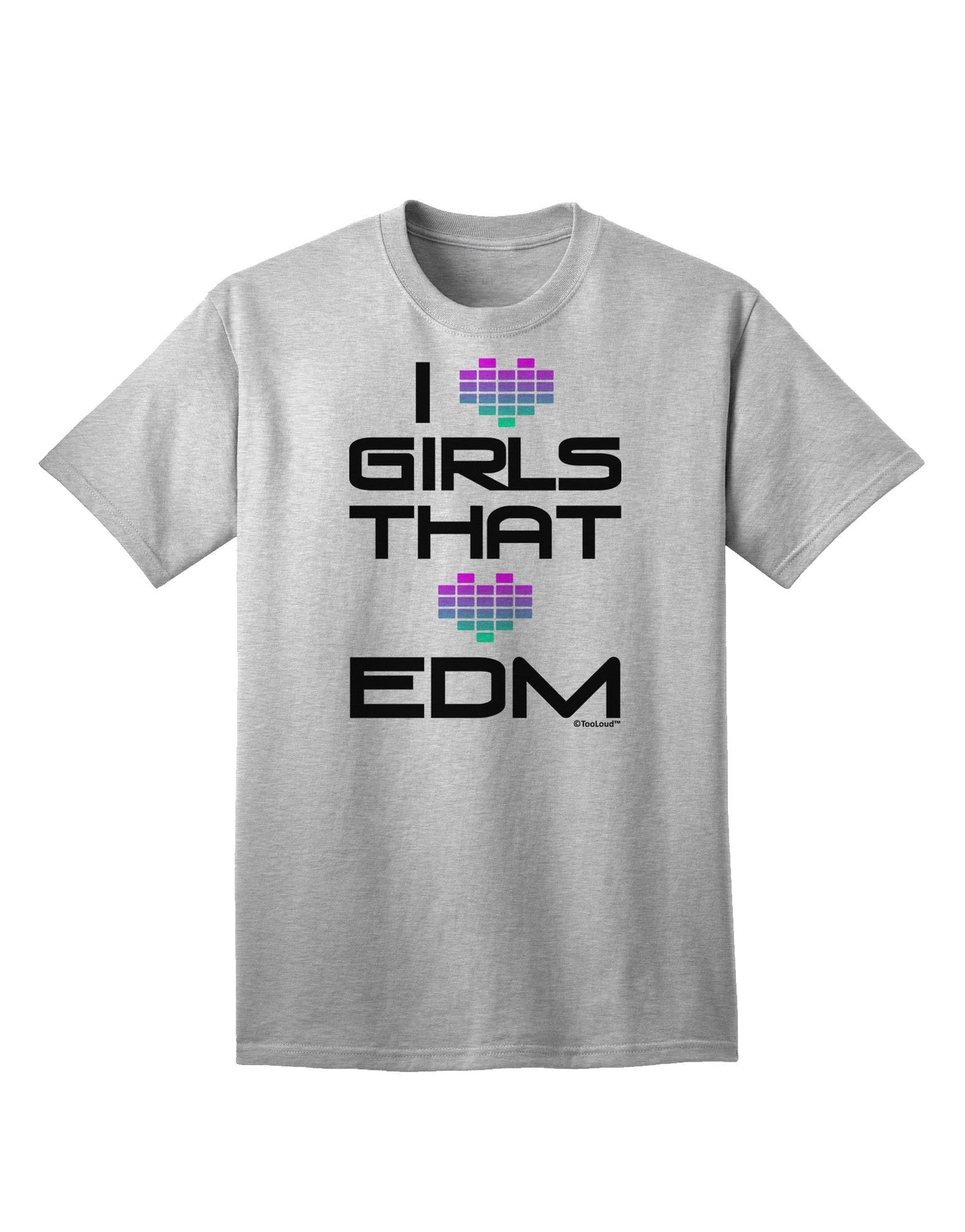 I Heart Girls That Heart EDM Adult T-Shirt-Mens T-Shirt-TooLoud-AshGray-Small-Davson Sales