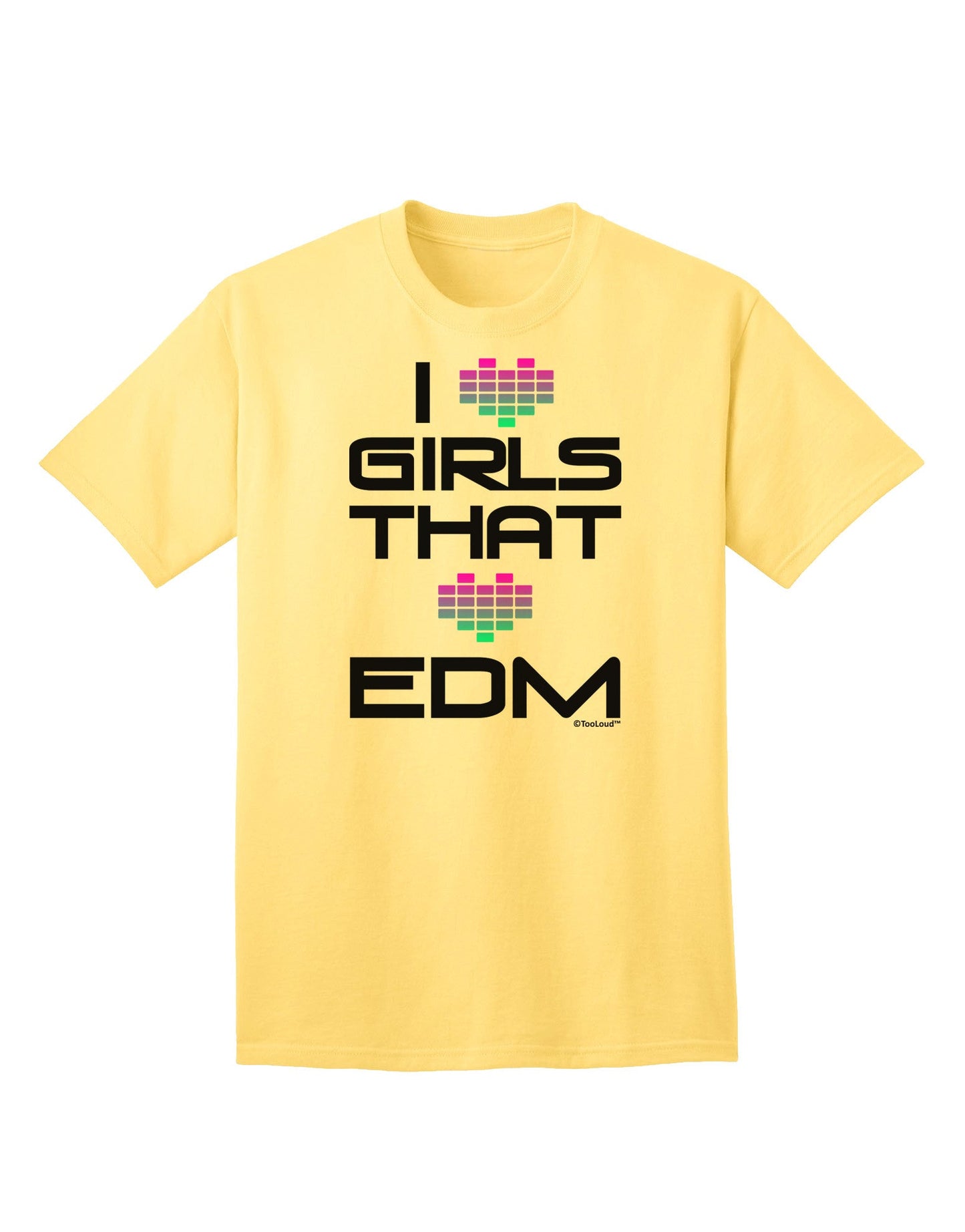 I Heart Girls That Heart EDM Adult T-Shirt-Mens T-Shirt-TooLoud-Yellow-Small-Davson Sales