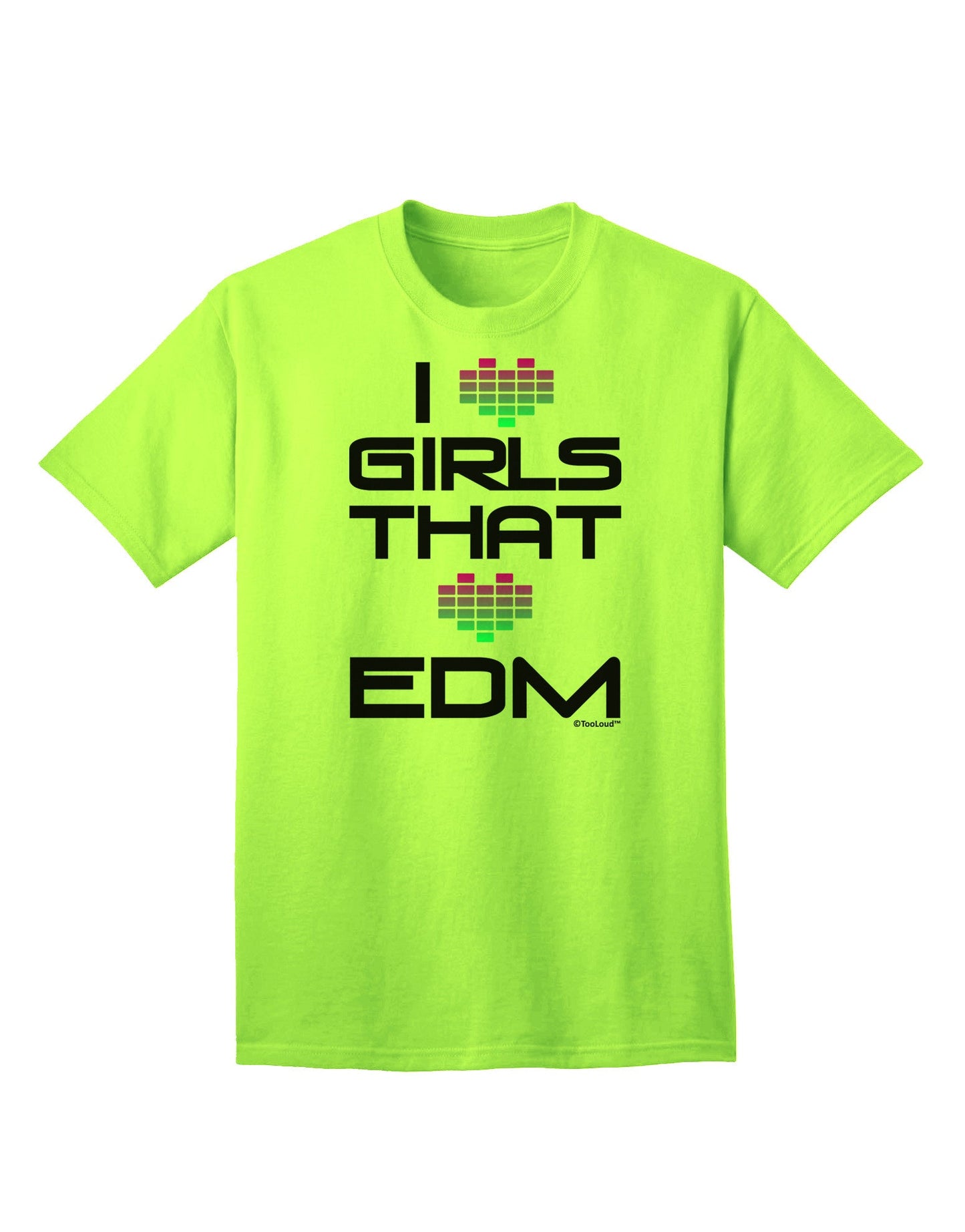 I Heart Girls That Heart EDM Adult T-Shirt-Mens T-Shirt-TooLoud-Neon-Green-Small-Davson Sales
