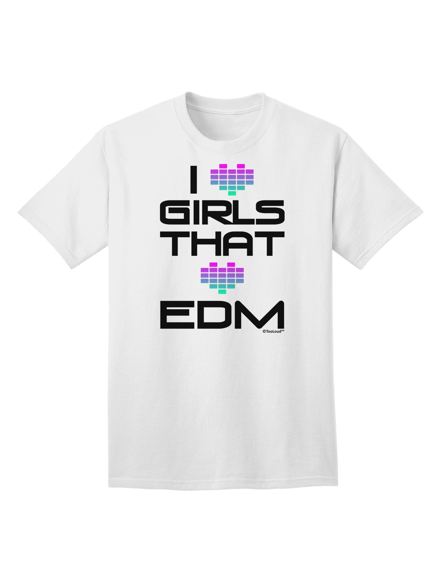 I Heart Girls That Heart EDM Adult T-Shirt-Mens T-Shirt-TooLoud-White-Small-Davson Sales