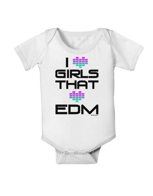 I Heart Girls That Heart EDM Baby Romper Bodysuit-Baby Romper-TooLoud-White-06-Months-Davson Sales