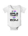 I Heart Girls That Heart EDM Baby Romper Bodysuit-Baby Romper-TooLoud-White-06-Months-Davson Sales