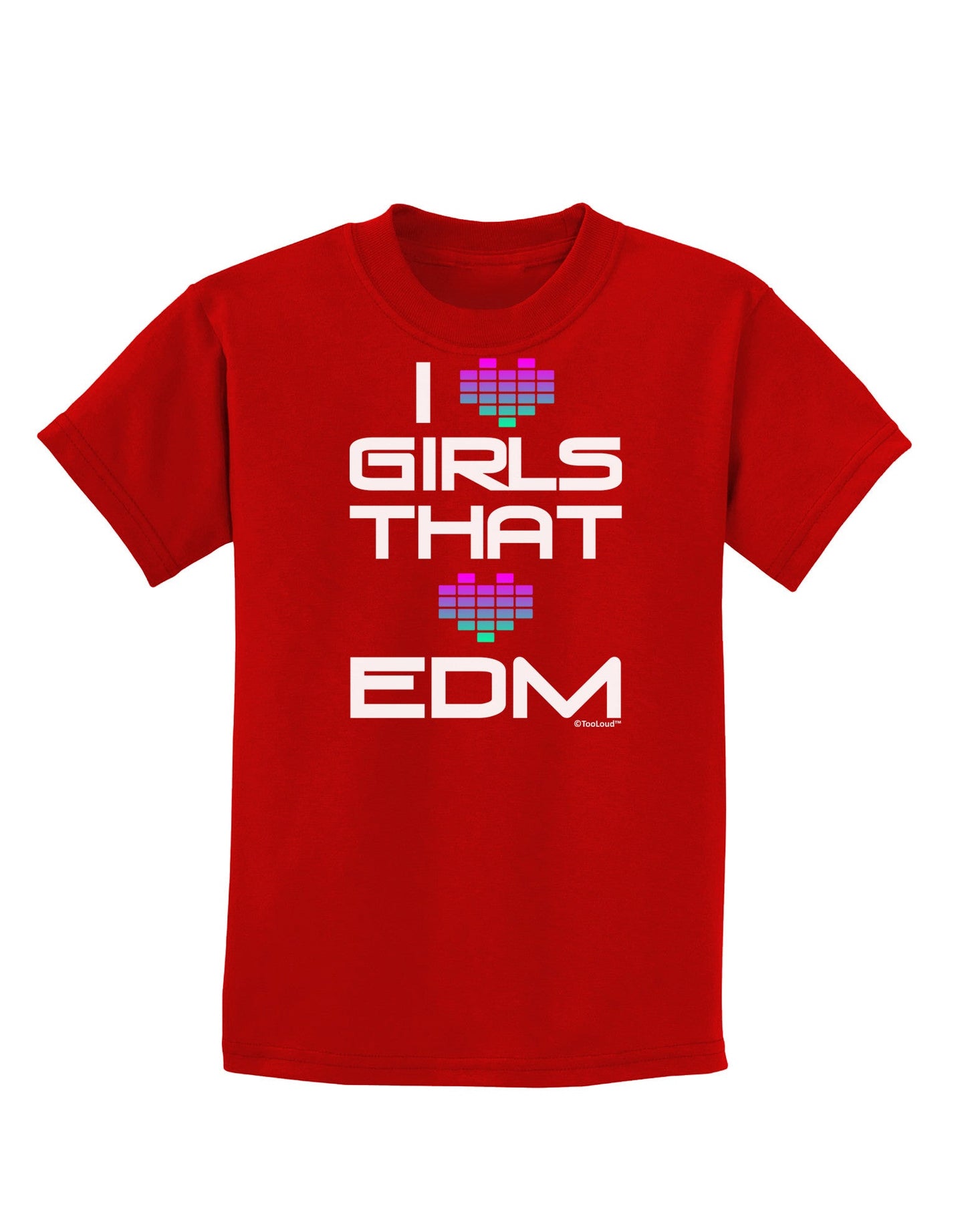 I Heart Girls That Heart EDM Childrens Dark T-Shirt-Childrens T-Shirt-TooLoud-Red-X-Small-Davson Sales