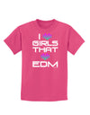 I Heart Girls That Heart EDM Childrens Dark T-Shirt-Childrens T-Shirt-TooLoud-Sangria-X-Small-Davson Sales