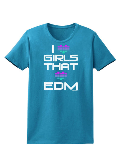 I Heart Girls That Heart EDM Womens Dark T-Shirt-TooLoud-Turquoise-X-Small-Davson Sales