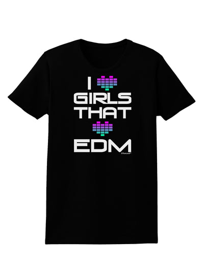 I Heart Girls That Heart EDM Womens Dark T-Shirt-TooLoud-Black-X-Small-Davson Sales