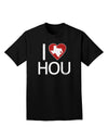 I Heart Houston Adult Dark T-Shirt-Mens T-Shirt-TooLoud-Black-Small-Davson Sales