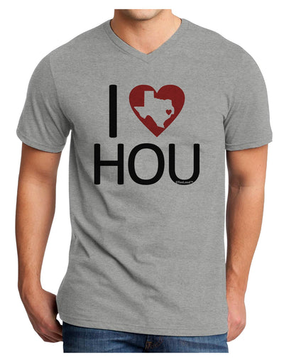 I Heart Houston Adult V-Neck T-shirt-Mens V-Neck T-Shirt-TooLoud-HeatherGray-Small-Davson Sales