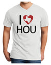 I Heart Houston Adult V-Neck T-shirt-Mens V-Neck T-Shirt-TooLoud-White-Small-Davson Sales