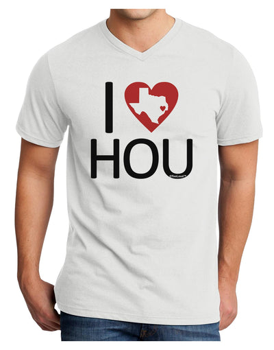 I Heart Houston Adult V-Neck T-shirt-Mens V-Neck T-Shirt-TooLoud-White-Small-Davson Sales