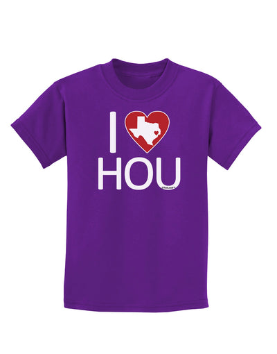 I Heart Houston Childrens Dark T-Shirt-Childrens T-Shirt-TooLoud-Purple-X-Small-Davson Sales