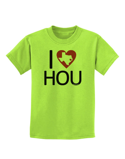 I Heart Houston Childrens T-Shirt-Childrens T-Shirt-TooLoud-Lime-Green-X-Small-Davson Sales