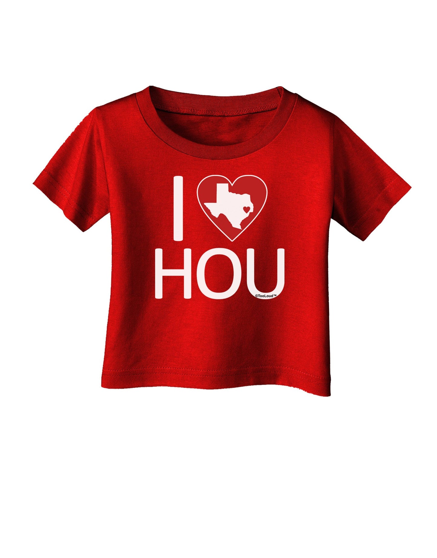 I Heart Houston Infant T-Shirt Dark-Infant T-Shirt-TooLoud-Red-06-Months-Davson Sales