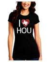 I Heart Houston Juniors Petite Crew Dark T-Shirt-T-Shirts Juniors Tops-TooLoud-Black-Juniors Fitted Small-Davson Sales
