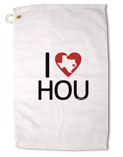 I Heart Houston Premium Cotton Golf Towel - 16 x 25 inch-Golf Towel-TooLoud-16x25"-Davson Sales