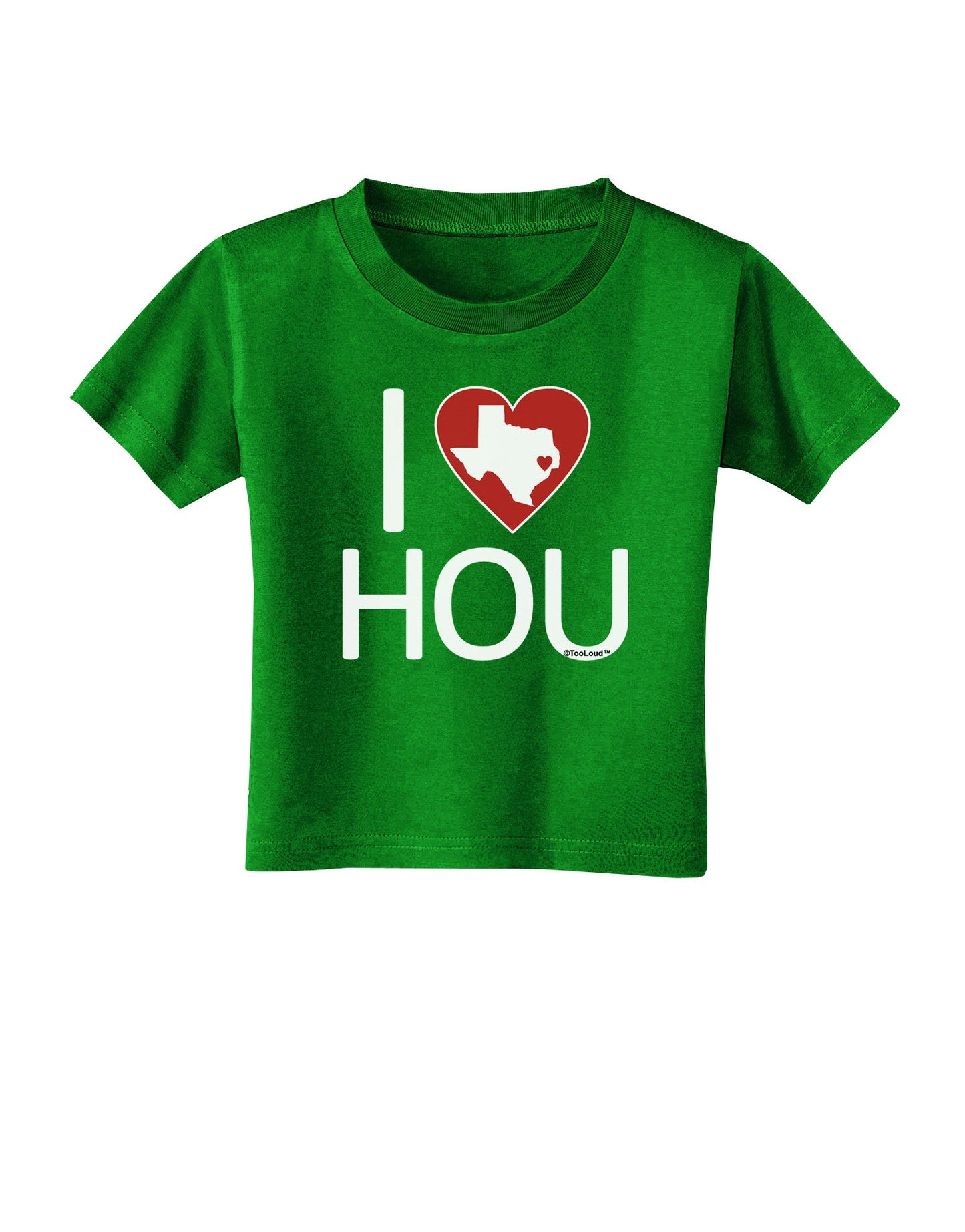 I Heart Houston Toddler T-Shirt Dark-Toddler T-Shirt-TooLoud-Clover-Green-2T-Davson Sales
