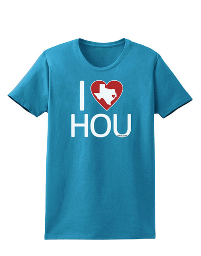 I Heart Houston Womens Dark T-Shirt-Womens T-Shirt-TooLoud-Turquoise-X-Small-Davson Sales