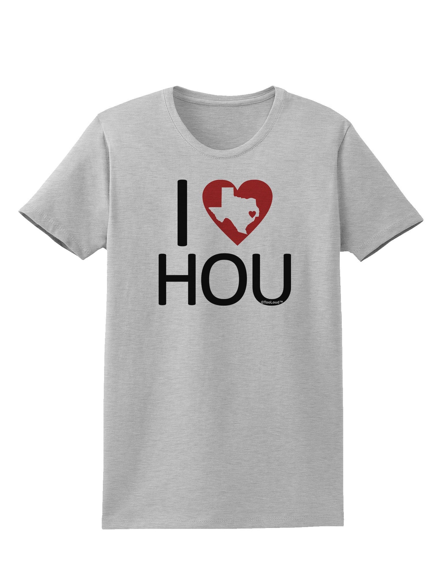 I Heart Houston Womens T-Shirt-Womens T-Shirt-TooLoud-AshGray-X-Small-Davson Sales